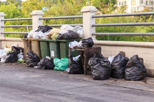 Professional waste clearance team at a construction site