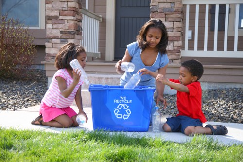 Recycling bins for construction waste in Honor Oak